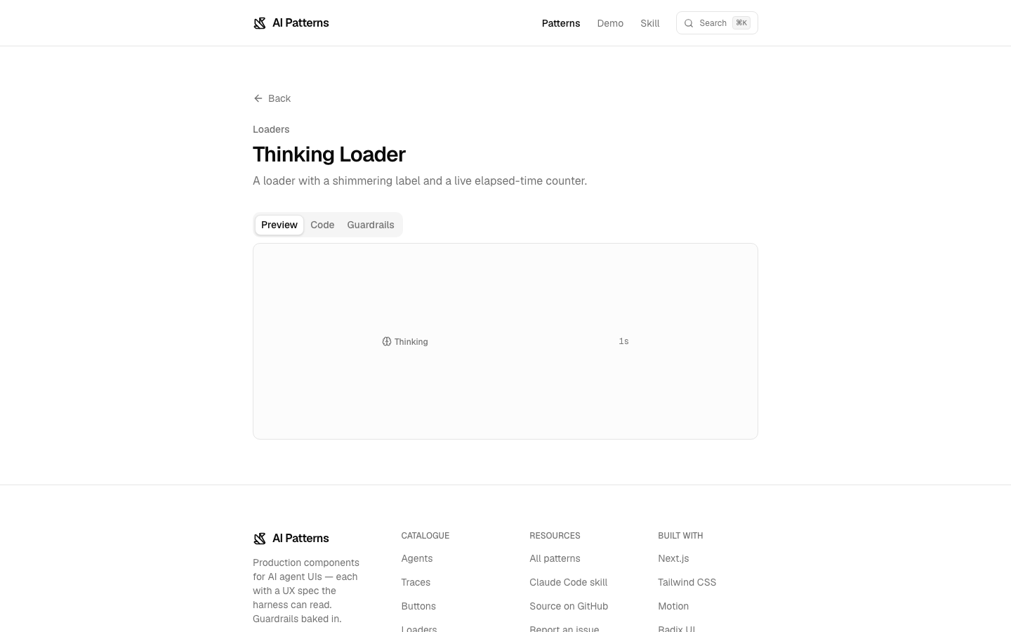 Thinking loader — in-progress state while an agent reasons