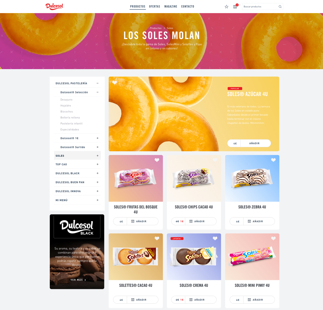 Dulcesol family products detail view