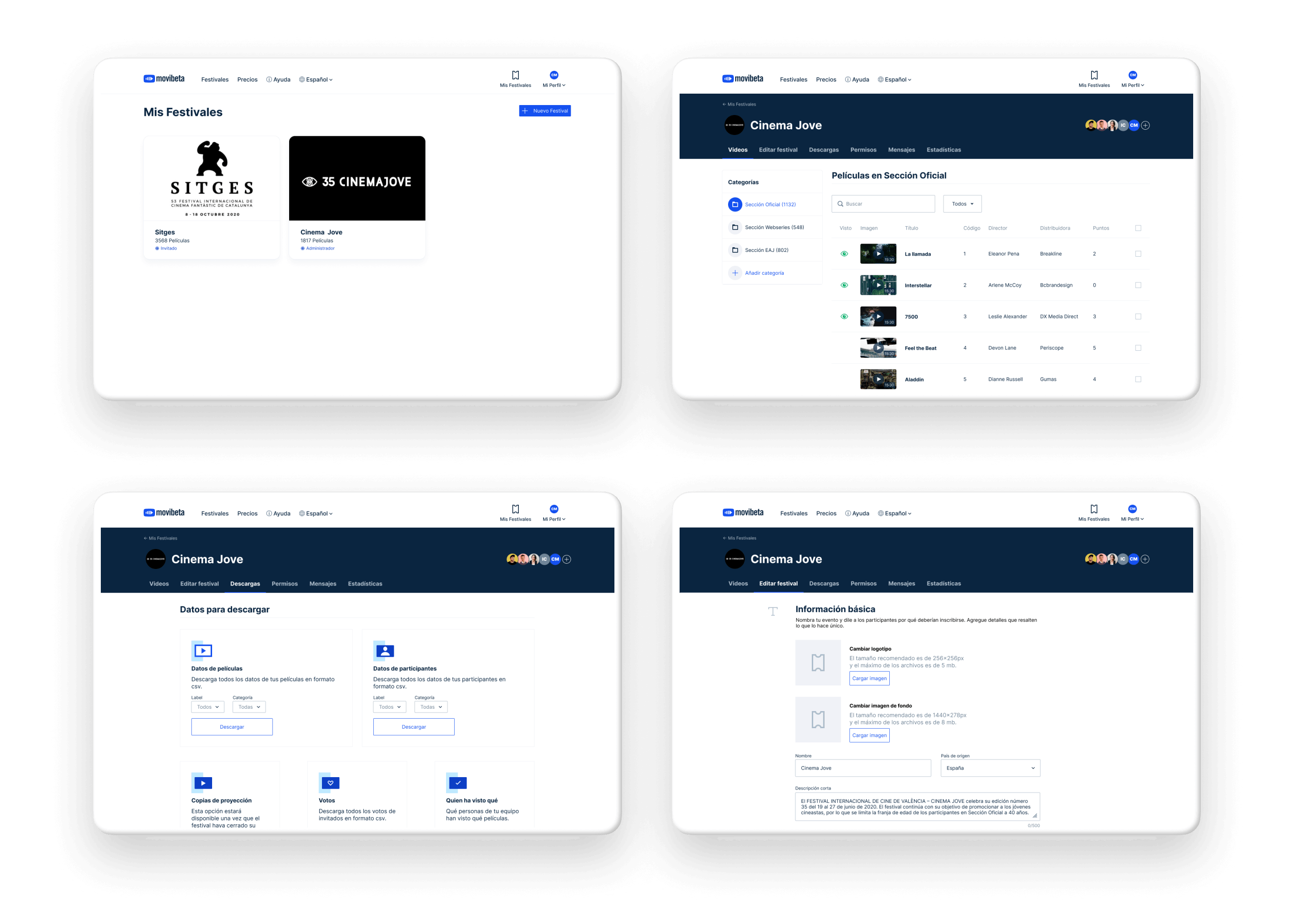 Movibeta backoffice